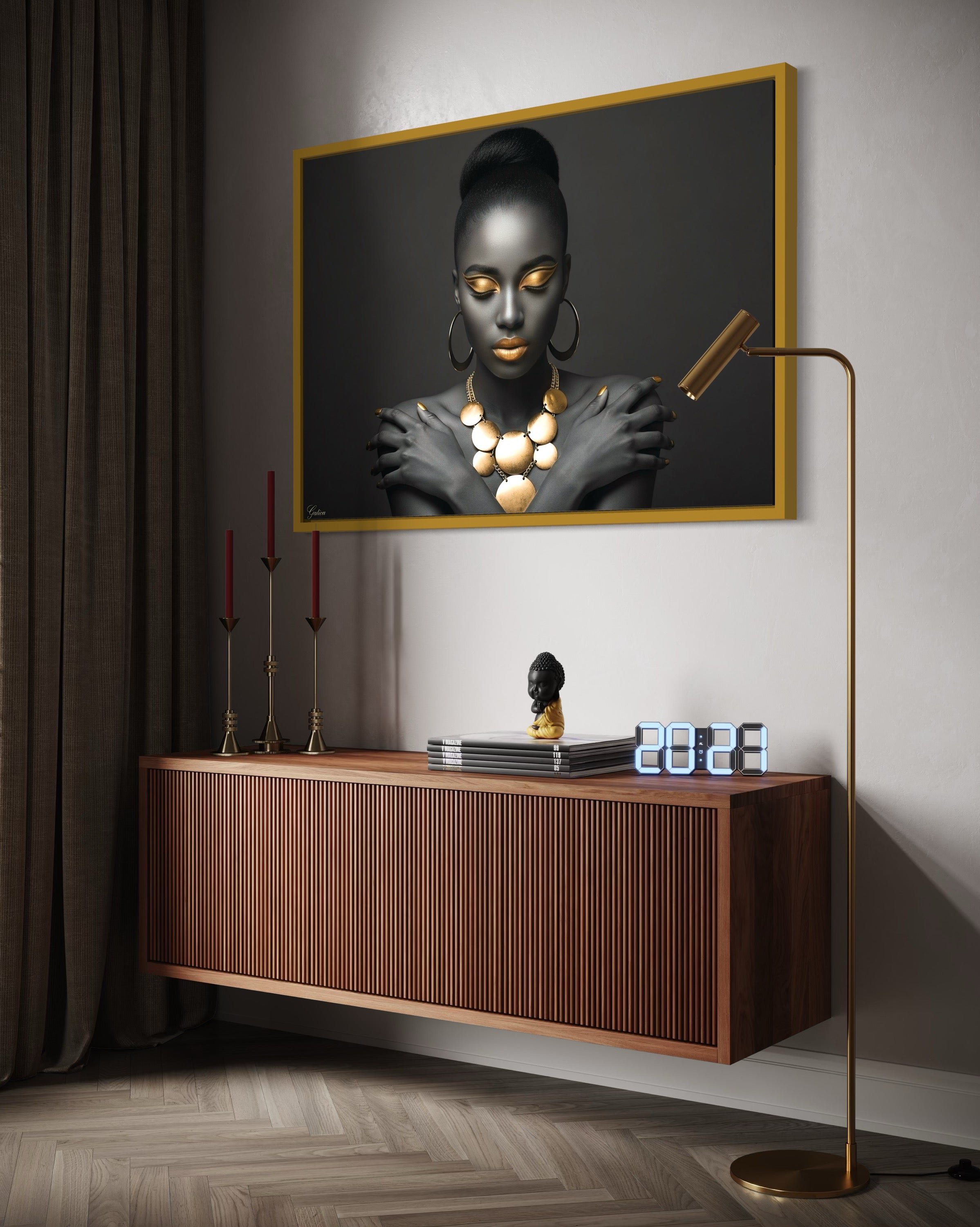 “Elegancia en Oro y Grafito”