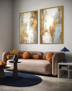 "Oro y Ceniza: Díptico Abstracto"