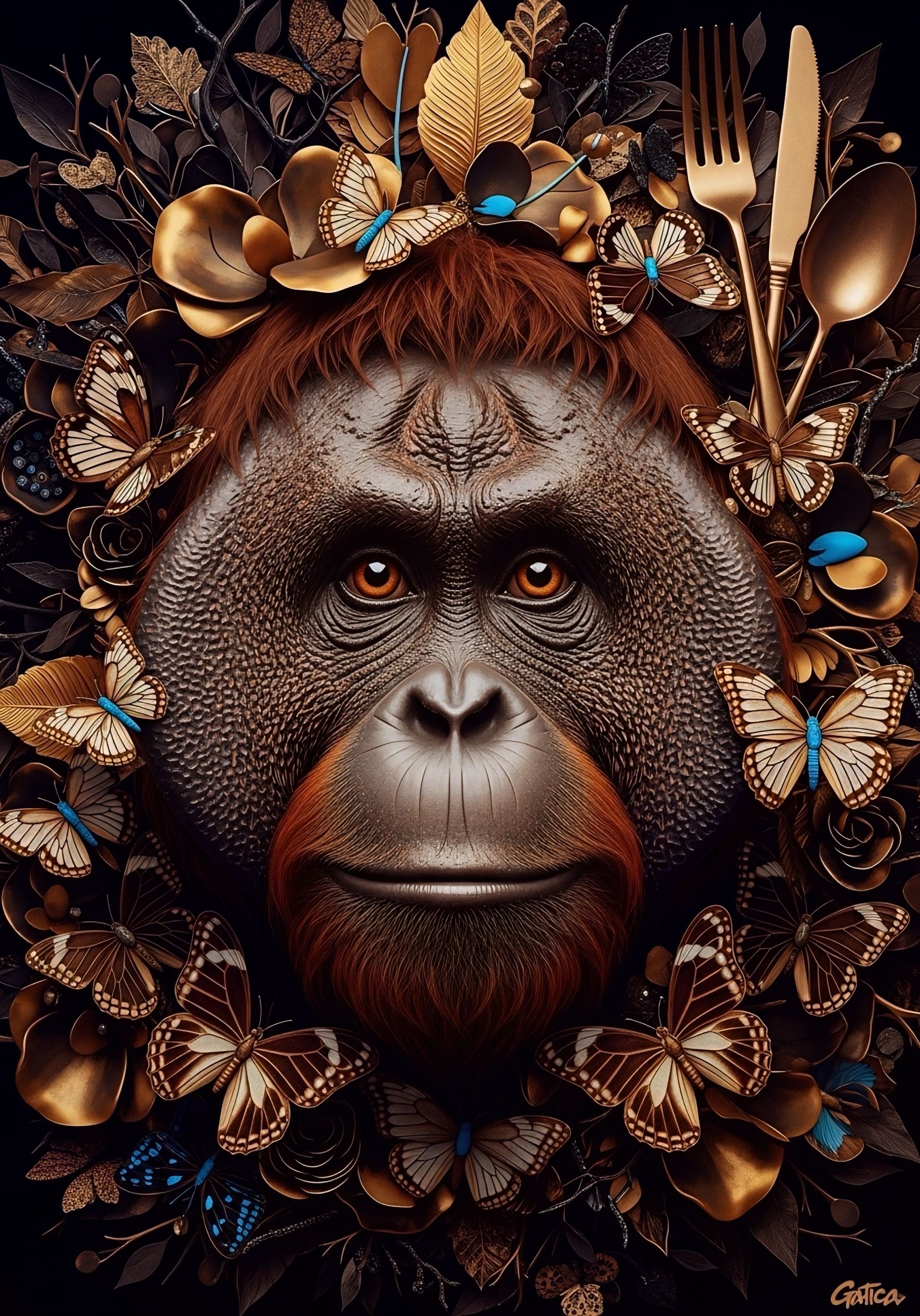 "Orangután Mágico: Sabiduría y Mística Natural"