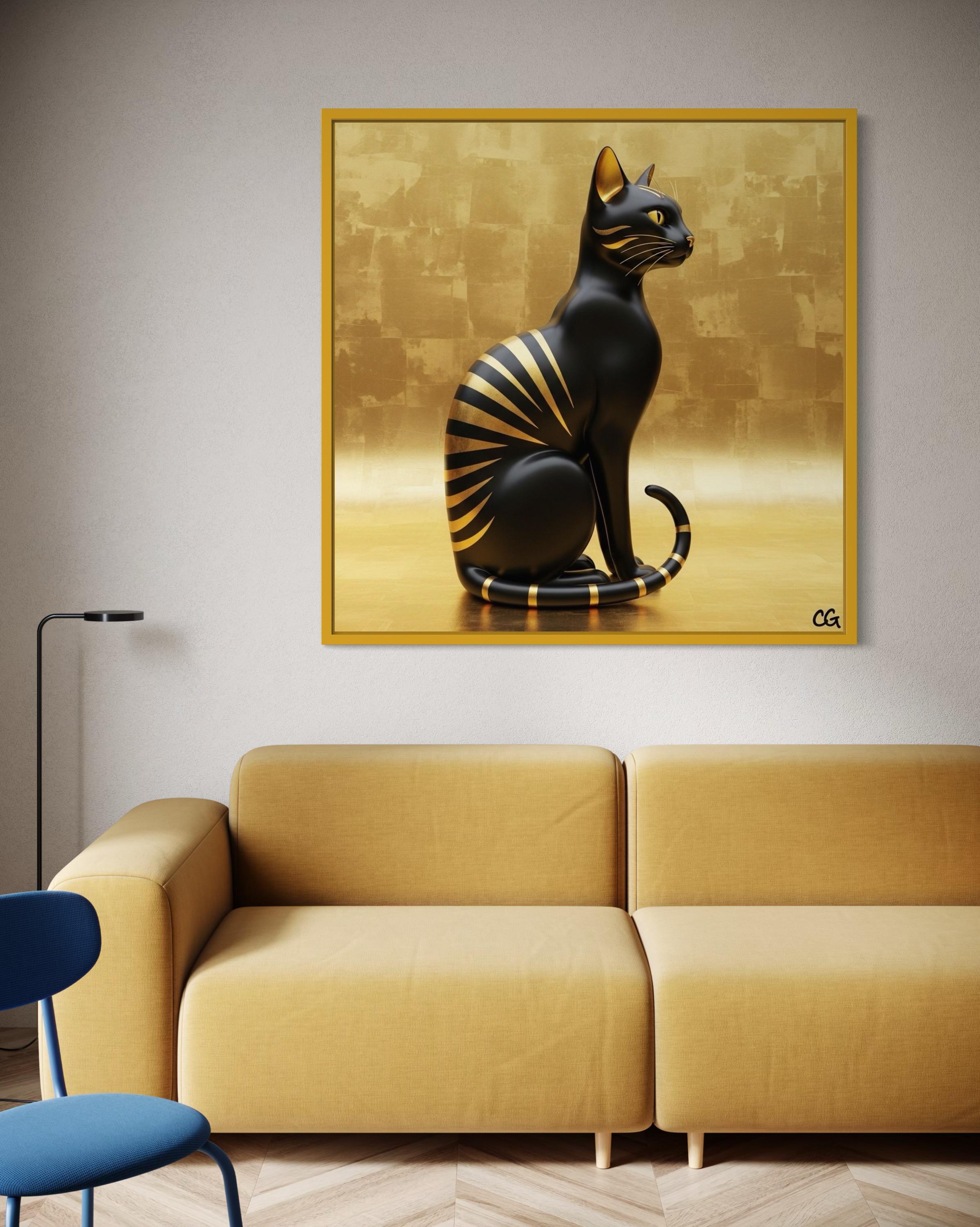 "Elegancia Felina Dorada"