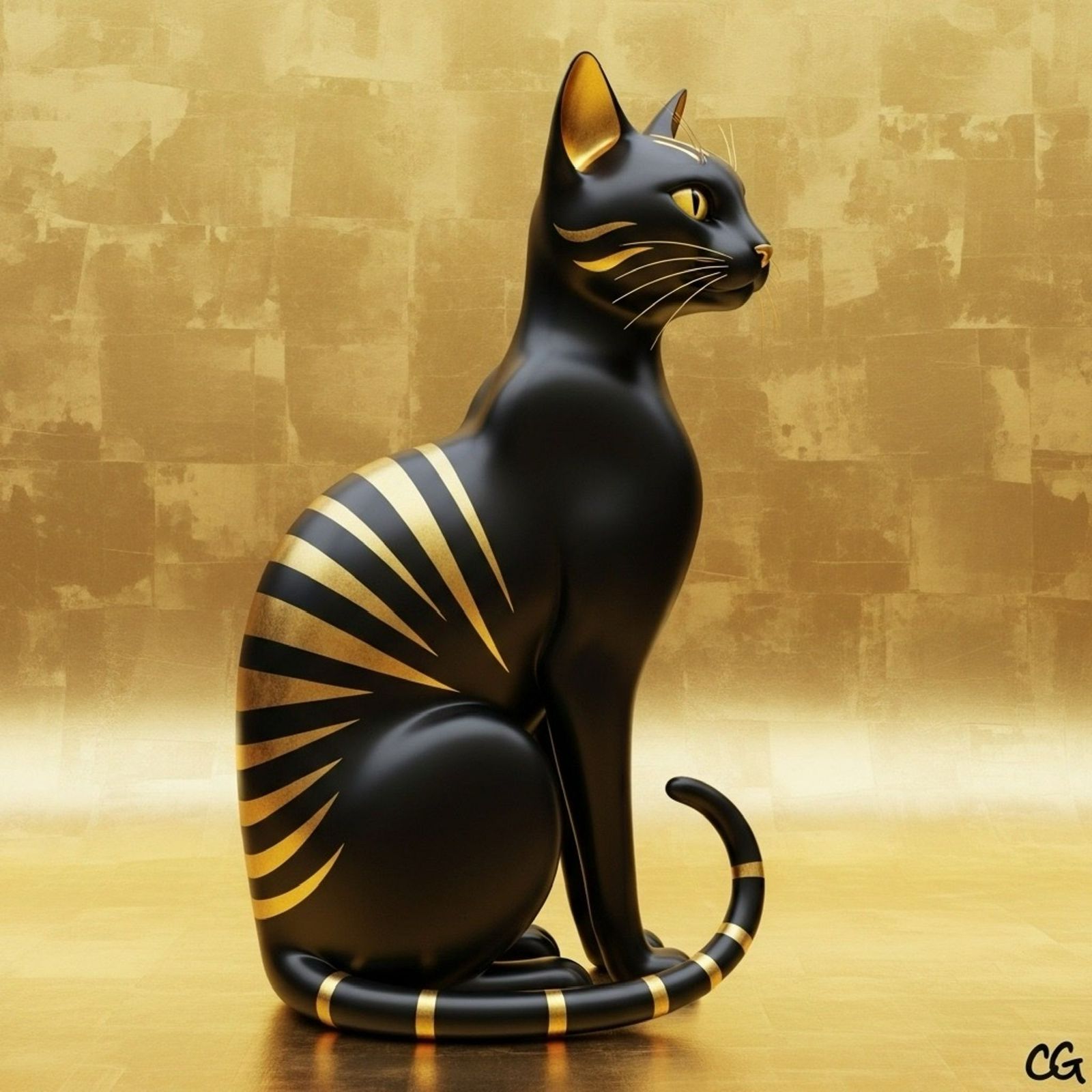 "Elegancia Felina Dorada"