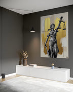 "La Justicia Ciega: Equilibrio y Verdad Eterna."