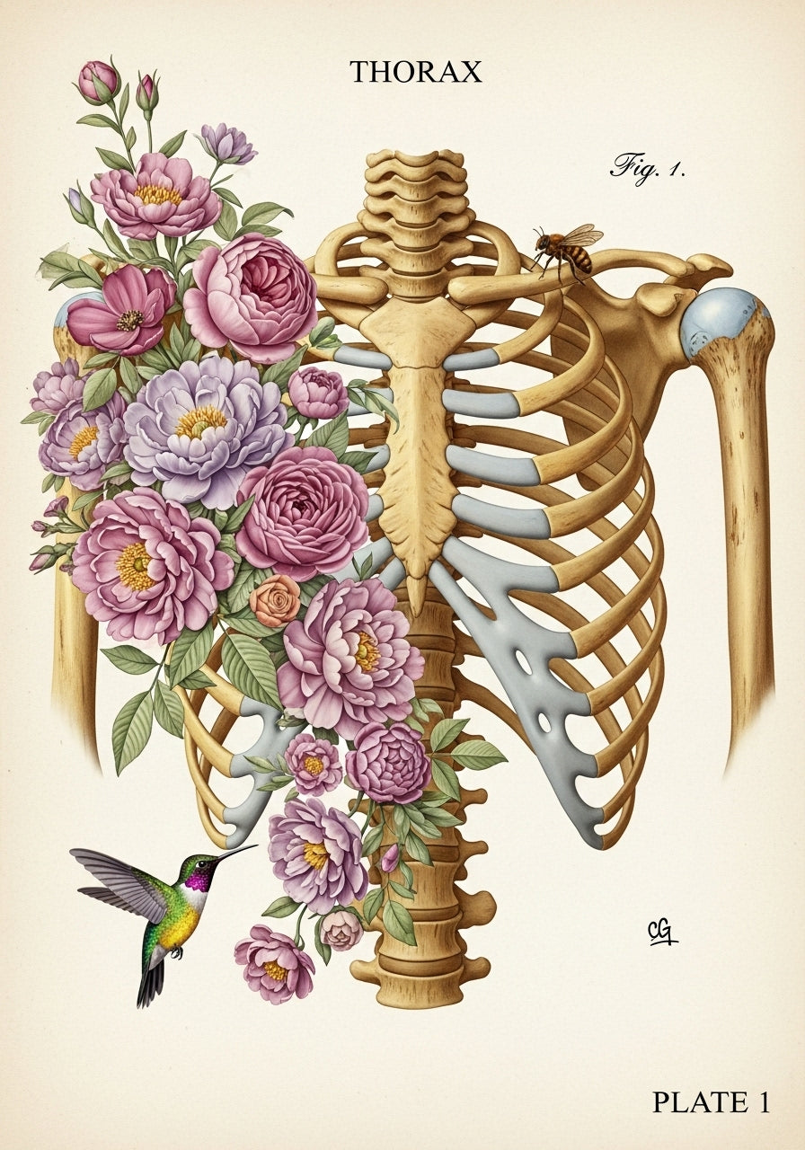 "El Corazón Florece: Anatomía y Belleza de la Vida."