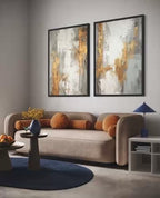 "Oro y Ceniza: Díptico Abstracto"