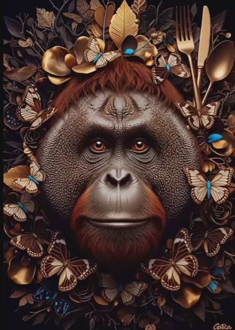 "Orangután Mágico: Sabiduría y Mística Natural"